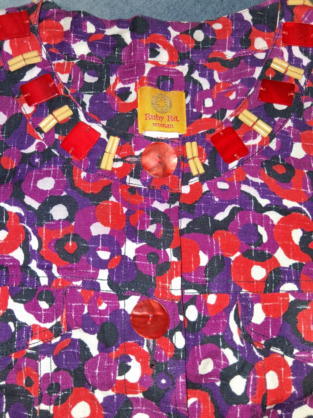 Ruby Rd. Woman Floral Button-Up Jacket Size 18W - Picture 3 of 6